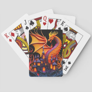 Jeu De Cartes Fire Dragon Castle Imaginaire Art Mythique Créatur