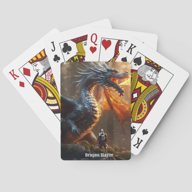 Jeu De Cartes Firery Dragon et Knight Poker Cartes-Personnaliser (dos)