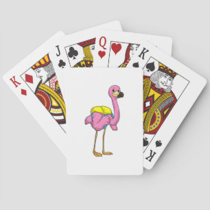 Jeu De Cartes Flamant rose comme élèves avec cartable