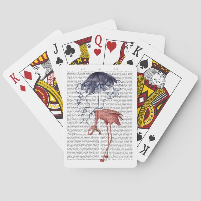 Jeu De Cartes Flamant rose et parasol (dos)