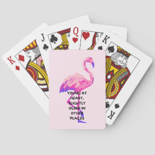 Jeu De Cartes Flamant rose Jeune Au Coeur Drôle Dire Citation