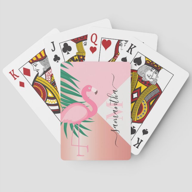 Jeu De Cartes Flamant rose rose tropical (dos)