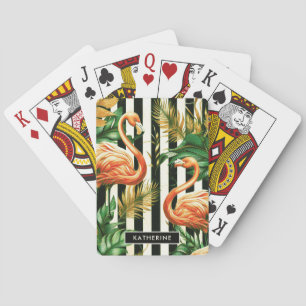 Jeu De Cartes Flamant rose vintage Retro Stripes