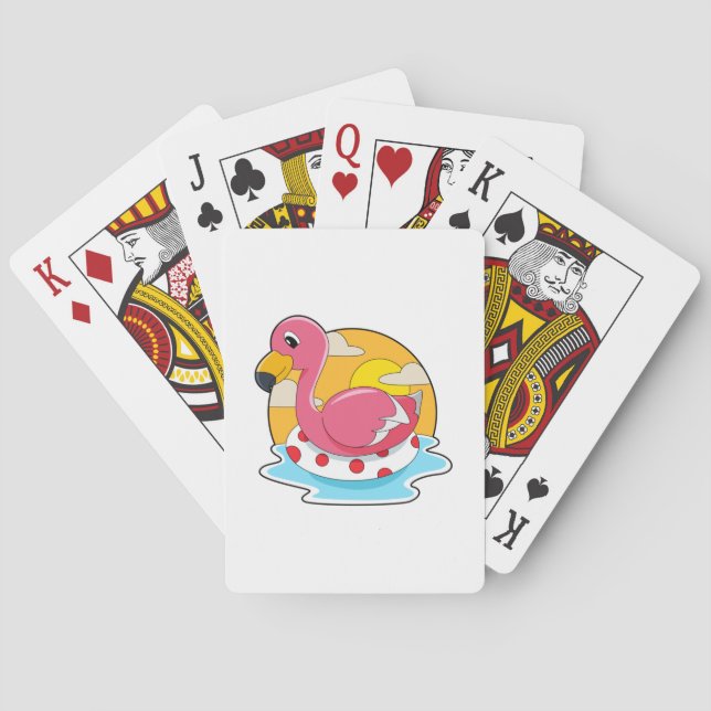 Jeu De Cartes Flamingo at Swimming with Lifebuoy (dos)