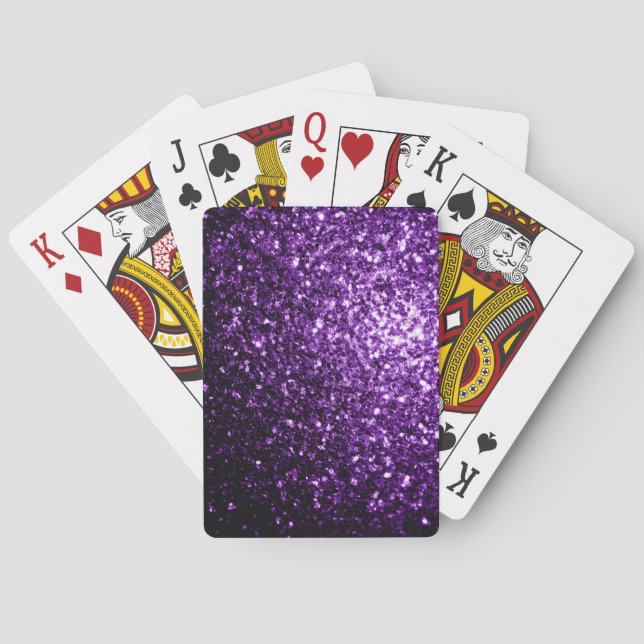 Jeu De Cartes Flamme de parties scintillant foncé violet brillan (dos)