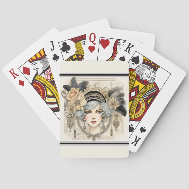 Jeu De Cartes Flapper des années 20 (dos)