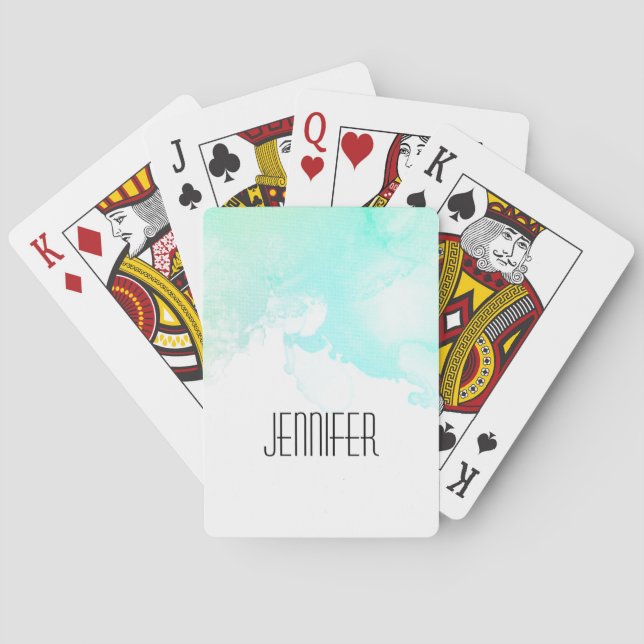 Jeu De Cartes Flèches Abstraites vert et bleu (dos)