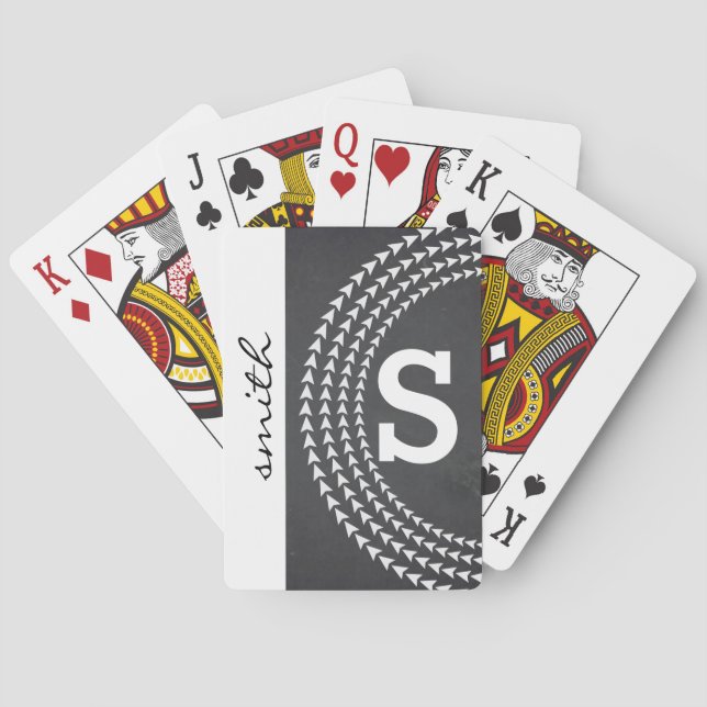 Jeu De Cartes Flèches circulaires de tableau noir personnalisées (dos)