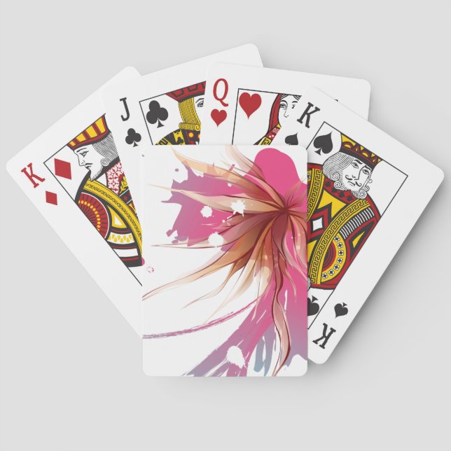 Jeu De Cartes Fleur Abstraite d'Hibiscus (dos)