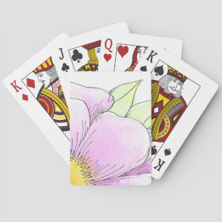 Jeu De Cartes Fleur aquarelle rose fantaisiste