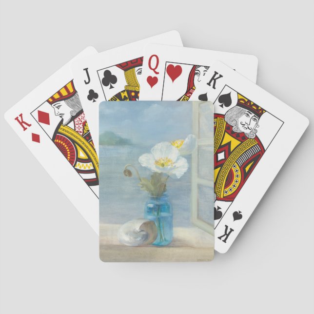 Jeu De Cartes Fleur blanche donnant sur la mer (dos)
