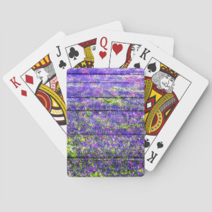 Jeu De Cartes Fleur de couleur pastel sur bois #5