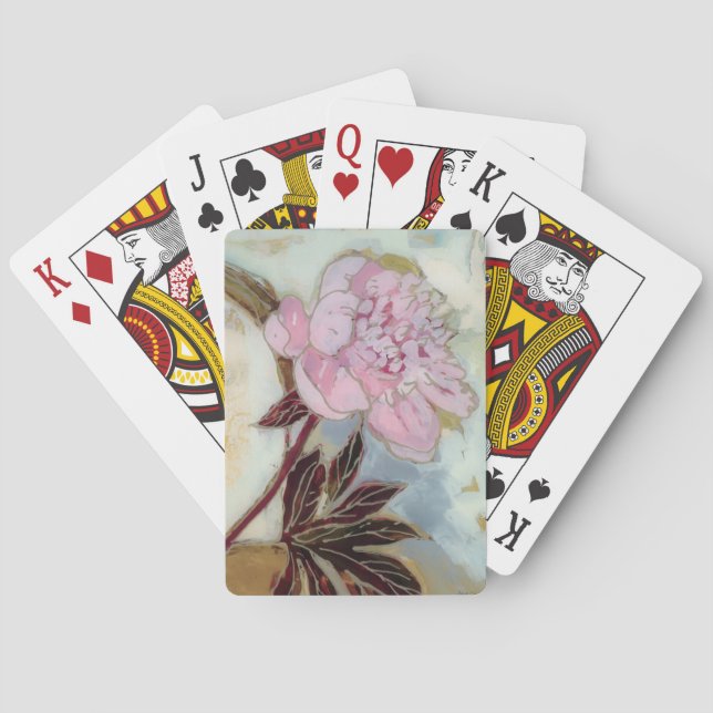 Jeu De Cartes Fleur de pivoine rose (dos)
