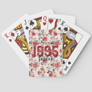 Jeu De Cartes Fleur de rose élégante 90e anniversaire