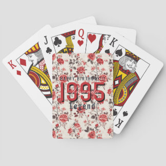 Jeu De Cartes Fleur de rose élégante 90e anniversaire