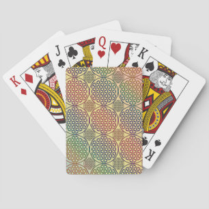 Jeu De Cartes Fleur de vie - motif de grunge de timbre 1