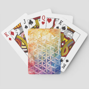 Jeu De Cartes Fleur de vie - Peinture aquarelle