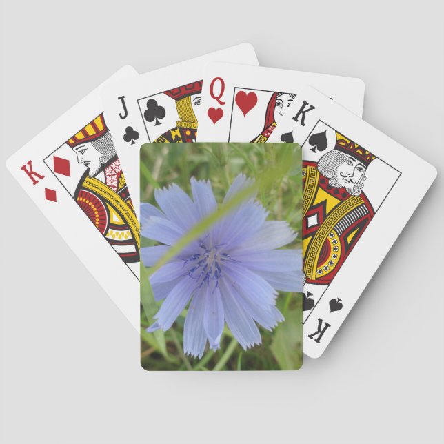 Jeu De Cartes Fleur florale Chicory bleu violet (dos)