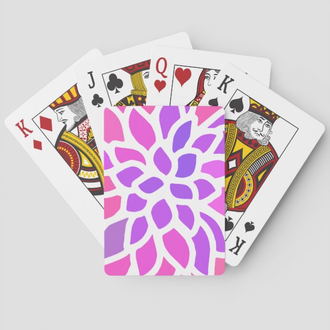 Jeu De Cartes Fleur Hippie rose Rétro Moderne (dos)