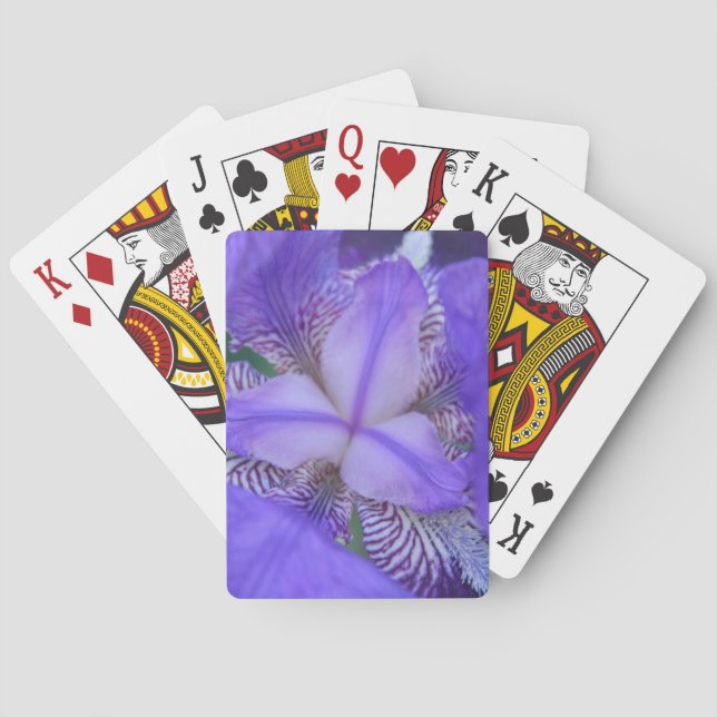 Jeu De Cartes Fleur Iris bleu violet (dos)