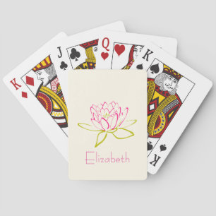 Jeu De Cartes Fleur Lotus personnalisée / Lys d'eau