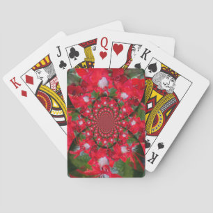 Jeu De Cartes Fleur Rouge Naturelle Blanc Plumes Kaleidoscope Ar