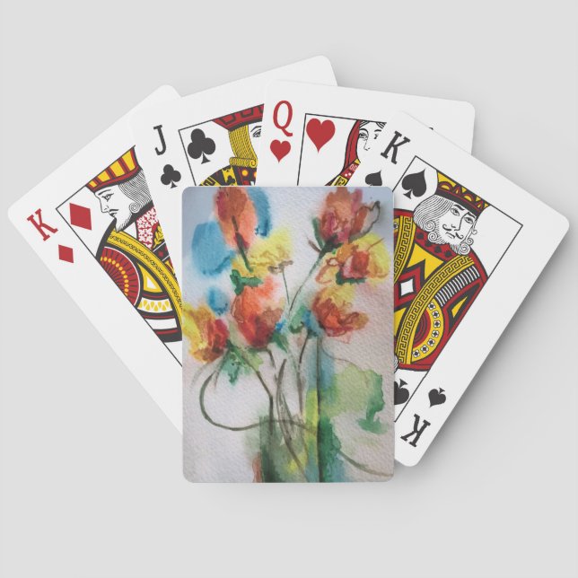Jeu De Cartes Fleur sauvage jouant aux cartes (dos)