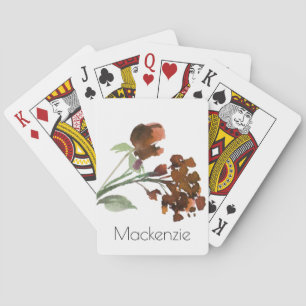 Jeu De Cartes Fleur sauvage   Terracotta Orange Bohemian Custom