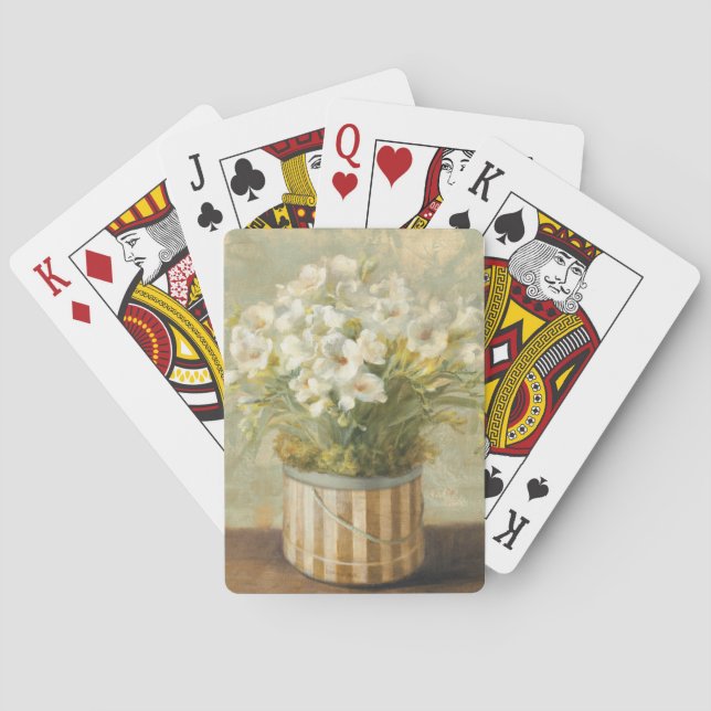 Jeu De Cartes Fleurs dans une boîte de casquette (dos)