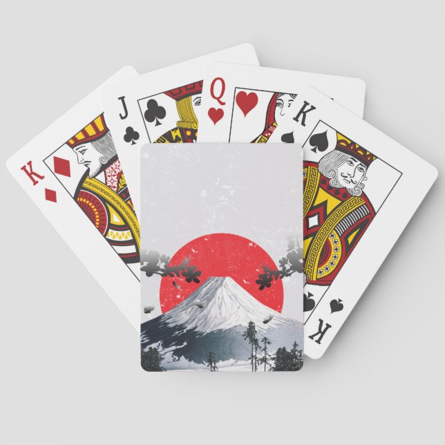 Jeu De Cartes Fleurs de cerisiers Mont Fuji Japon (dos)