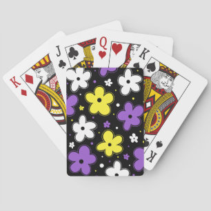 Jeu De Cartes Fleurs de drapeau de la Fierté non binaire Doodle 