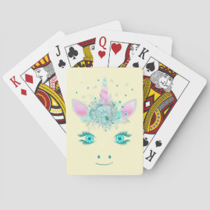 Jeu De Cartes Fleurs de Licorne Mignonne Fabuleuse Visage 1