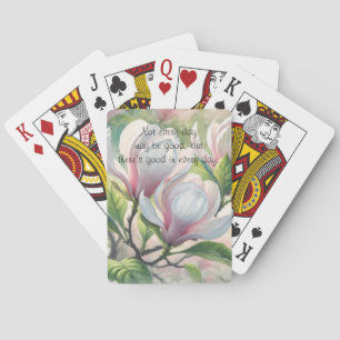 Jeu De Cartes Fleurs de magnolia & citation