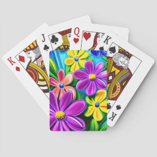 Jeu De Cartes Fleurs de marguerite colorées