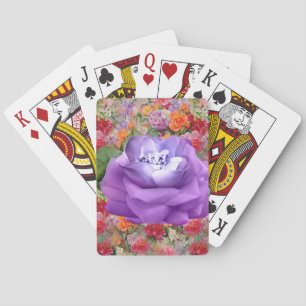 Jeu De Cartes Fleurs de printemps colorées Lavande Rose diamant