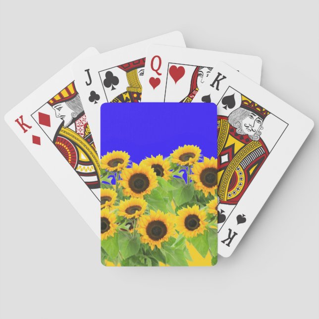 Jeu De Cartes Fleurs de soleil - Liberté Ukraine Paix drapeau uk (dos)