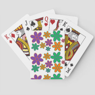 Jeu De Cartes Fleurs de style les années 70 super sur les cartes