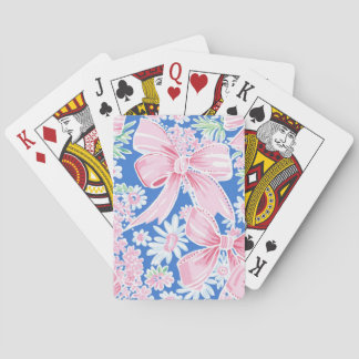 Jeu De Cartes Fleurs de vaches roses Bleu