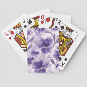 Jeu De Cartes Fleurs de violet aquarelle fleurs violettes peinte