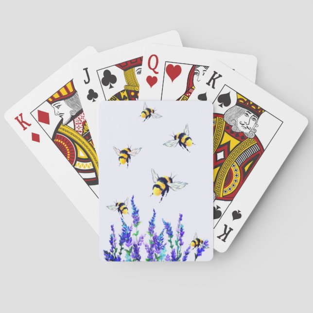 Jeu De Cartes Fleurs et abeilles volant Playing Cartes Printemps (dos)