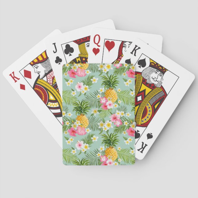 Jeu De Cartes Fleurs et ananas tropicaux (dos)