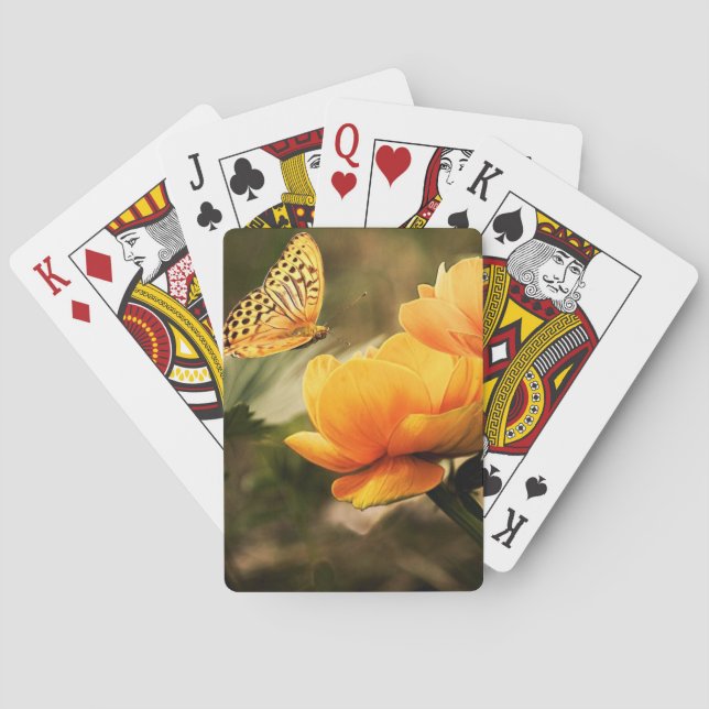 Jeu De Cartes Fleurs et Papillons Jouer des cartes (dos)