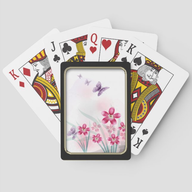 Jeu De Cartes Fleurs et papillons Jouer des cartes (dos)