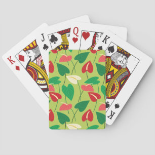 Jeu De Cartes Fleurs flamingo colorées motif