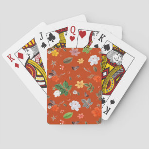 Jeu De Cartes Fleurs jaunes et roses blanches 9