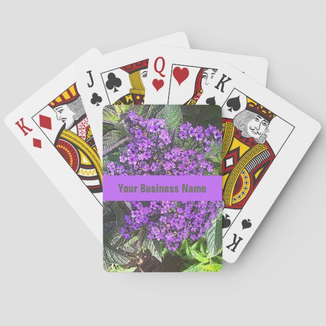 Jeu De Cartes Fleurs lilas violettes sauvages avec feuilles vert (dos)