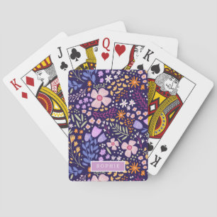 Jeu De Cartes Fleurs Modernes Fleurs Sauvages Féminin Élégant Él