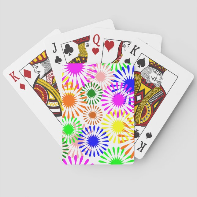 Jeu De Cartes Fleurs multicolores (dos)