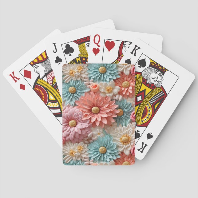 Jeu De Cartes Fleurs Pastel (dos)