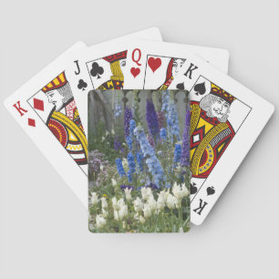 Jeu De Cartes Fleurs printanières le long d'un chemin de jardin,